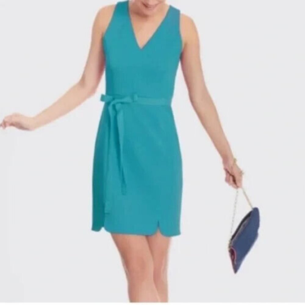 Draper James Women's Size 4 Blue Scalloped Dress